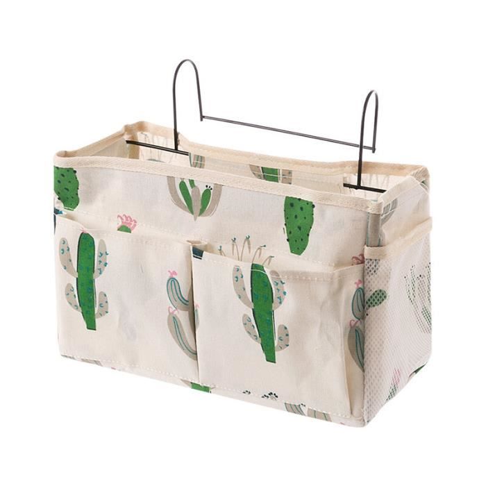 Lot De 2 Paniers De Rangement De Chevet Suspendus - Organisateur Lit Multifonction Gris/Blanc - Poches Multiples Pour Livres, Téléphone, Télécommande