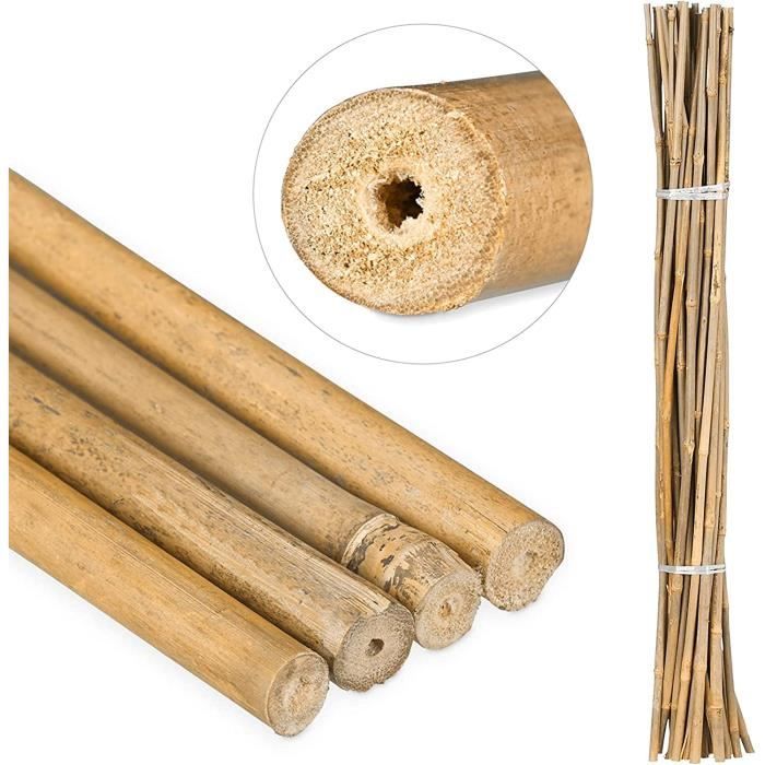 Lot de 30 tuteurs en bambou 120 cm, diamètre 912 mm, tiges en bambou, tiges pour plantes