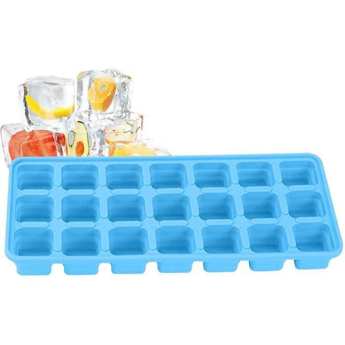 2 Pcs Bac A Glacon Avec Couvercle Moule A Glacon Rond Ice Cube Tray