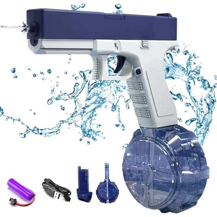 Pistolet à Eau Électrique 434CC + 2x58CC - Longue Portée 8-10m Jouet Aquatique Été Enfants Adultes