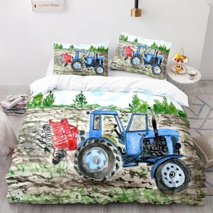 Housse De Couette 140X200 Tracteur Parure De Lit 1 Personne Microfibre