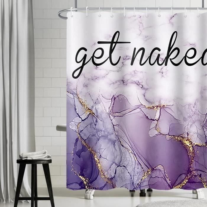 Rideau Douche Noir Et Or Uiiooazy - Effet Marbre 90x180cm - Tissu Polyester Imperméable Anti-Moisissure