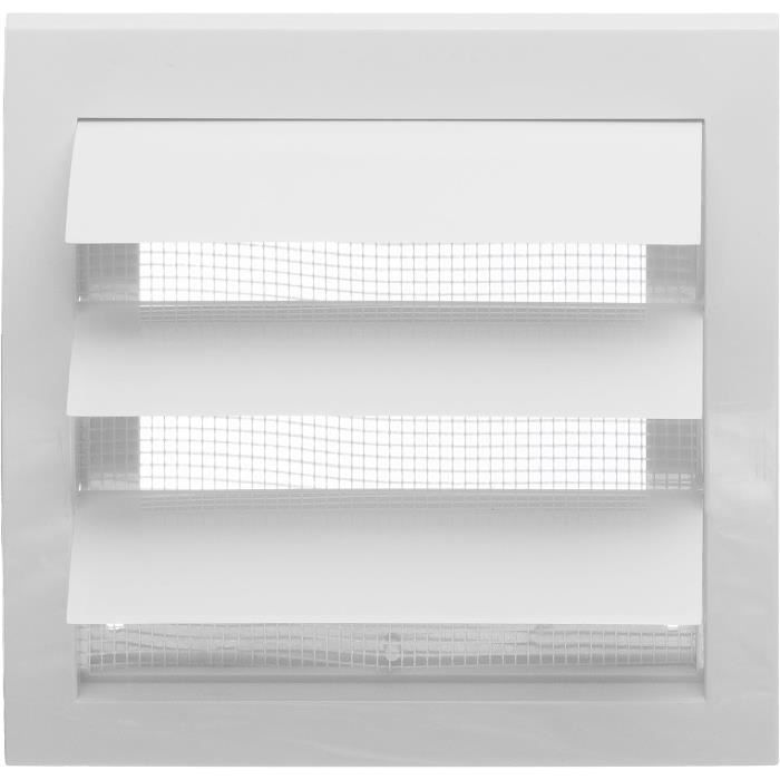 150x150mm Grille d'aération avec Lamelles Mobiles et Moustiquaire
