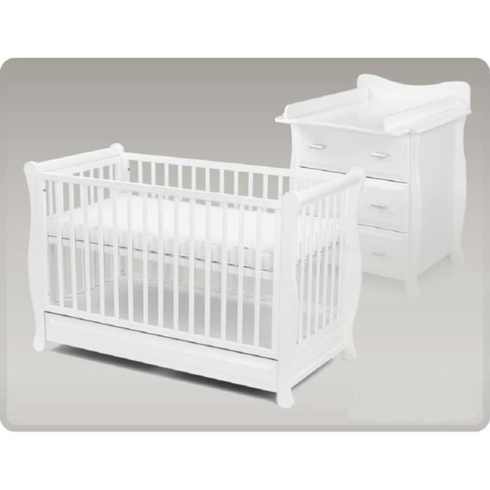 Ensemble Berceau Commode Modele Emili Cdiscount Puericulture Eveil Bebe