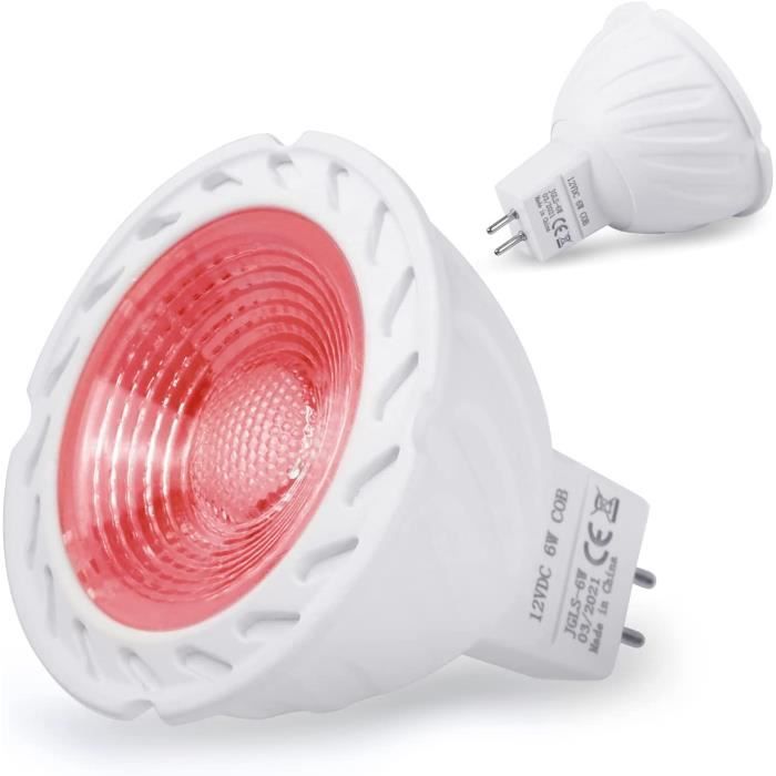 LIWI-Ampoule GU5.3 LED Rouge, LED Spots Rouge 6W, Ampoules LED