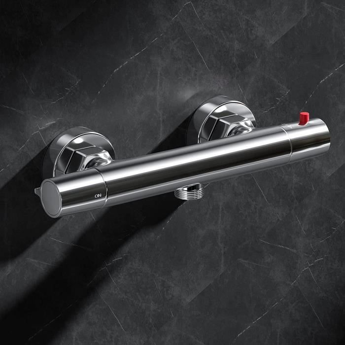 Ensemble de douche mitigeur thermostatique noir pour baignoire, jet de massage, colonne de douche, robinet de douche, tour de douche, noir