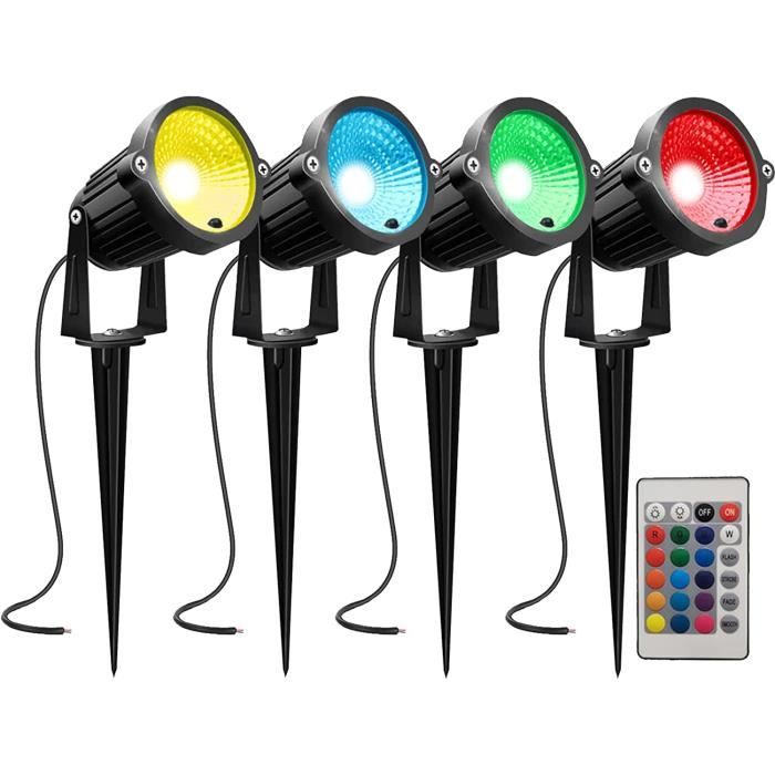 Lot De 2 Spots LED Extérieur Jardin 20W Avec Piquet - 1880LM Blanc Chaud 2700K - IP66 Étanche