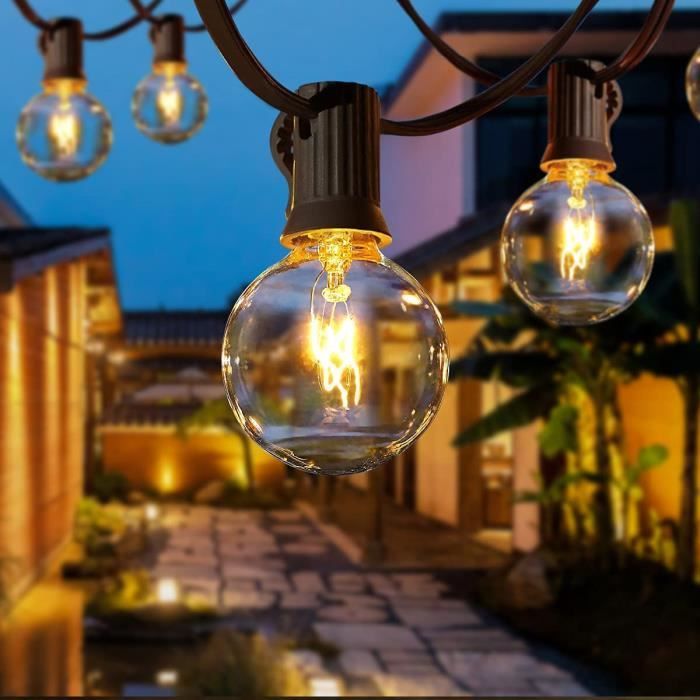 Guirlande Guinguette Extérieur, 9.5M Petites lumières Exterieure avec
