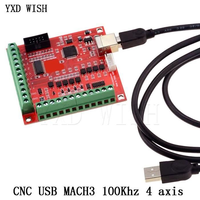 Carte Interface CNC 6 Axes DB25 – Compatible Mach3, KCAM4, EMC2 – Avec Câble DB25, Pour Fraiseuse DIY