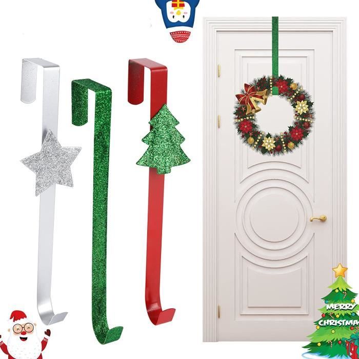 3 Pouces Accroche Porte Couronne de Noël,Crochet pour Couronne de Noël 3 Pouces Accroche Porte Couronne de Noël,Crochet pour Couronne de Noël