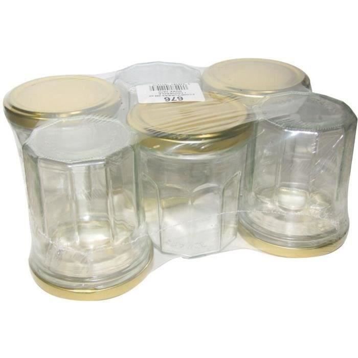 Lot de 6 confituriers - 200 ml - Couvercle doré