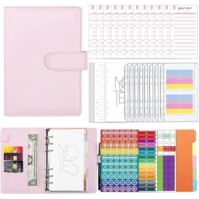 Classeur Budget A6, Infankey Marbre Budget Planner, Classeur Enveloppe Budget En PU Cuir Avec 12