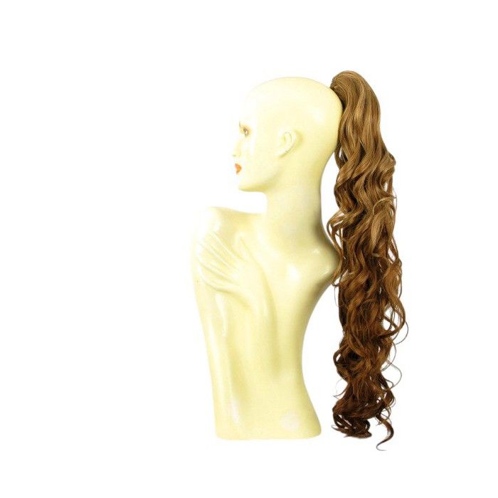 Postiche Queue De Cheval Ondulée 65 Cm Blond Châtain Mèches - Neuf Avec étiquettes