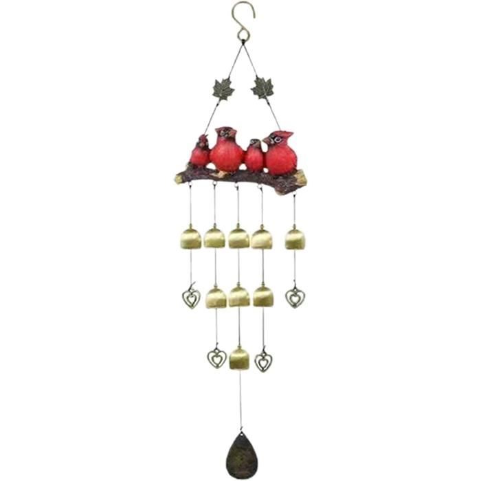 Carillon éolien Solaire Cardinal, Carillon D'oiseau Rouge Pour