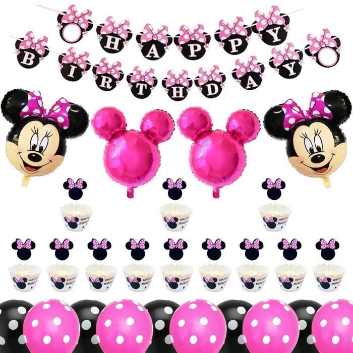 Decorations De Fete D Anniversaire Minnie Bestzy Minnie Ballon Banniere De Joyeux Anniversaire Et Cake Topper Pour Anniversaire Ba Cdiscount Maison