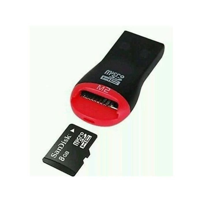 Clé USB Avec Lecteur De Carte Mémoire Micro SD HTS, USB 2.0, Universel, Rouge