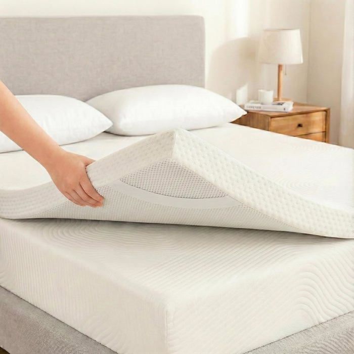 Surmatelas Mousse Mémoire De Forme 120x190cm 8cm Épaisseur - Housse Amovible Respirante Été/Hiver