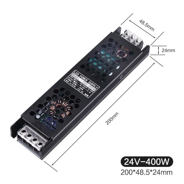 bloc d'alimentation 400w 24v 16.6A IP65 slim