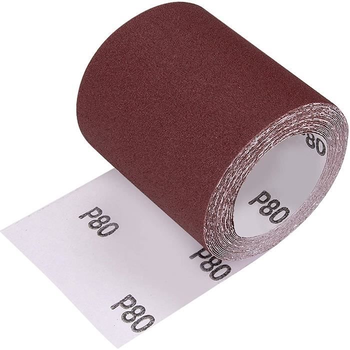 Rouleau de papier abrasif grain 100, 5 mx 94 mm, rouleau de papier abrasif  durable, pour ponceuses à bande, outils de polissage pour bois, métal