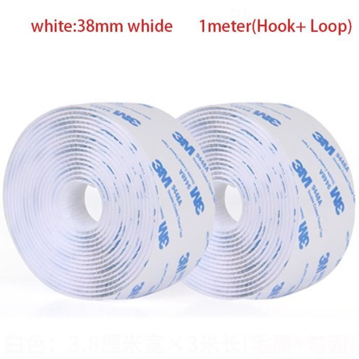 Velcro Adhésif Auto-adhésif 1cm De Large - Rouleau Crochet Et Boucle - Blanc - Vendu Au Mètre (jusqu'à 25m)