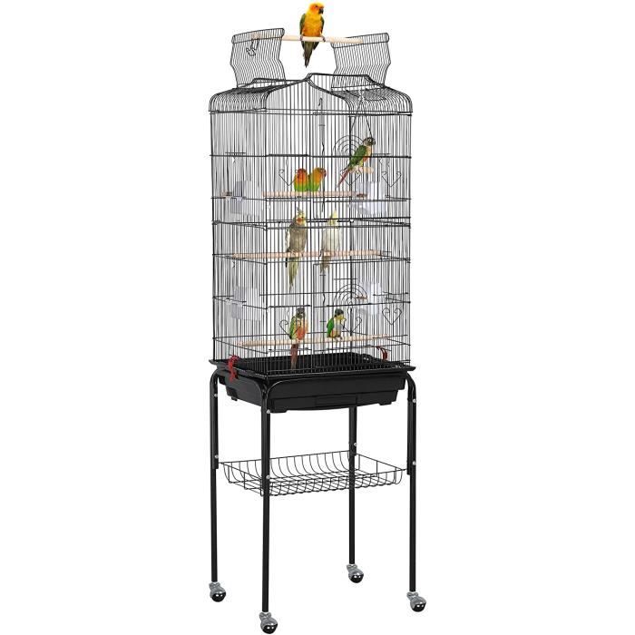 Yaheetech Cage Oiseaux Volire Portable Toit Ouvrable Design pour ...