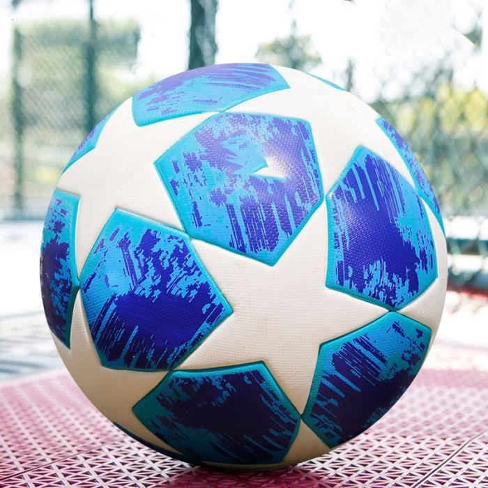 Ballon de football en cuir de style vintage, 18 panneaux, décor sportif (socle en option) - France