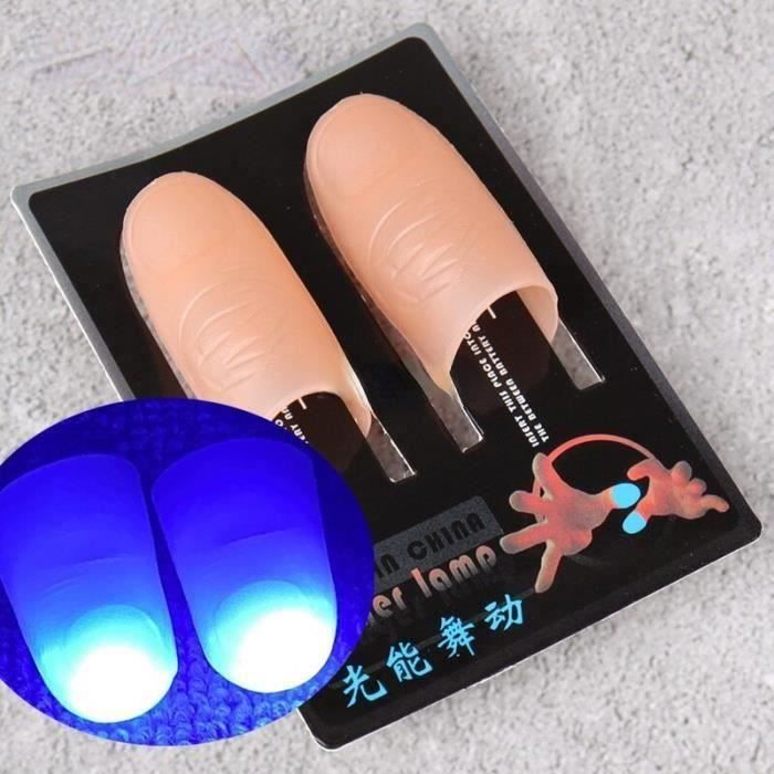 NOENNULL 5 paires de lumières pour doigts, lumière magique pour pouce, lampe magique pour doigt, doigt factice, jouet farceur pour Halloween (jaune