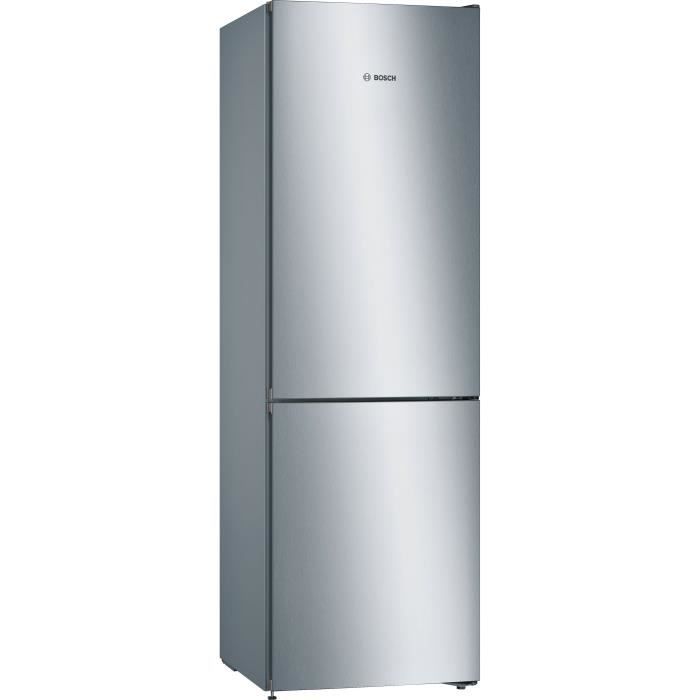 BOSCH - Réfrigérateur combiné pose-libre SER4 inox look - Vol.total: 326l - réfrigérateur: 237l - congélateur: 89l - Full no frost