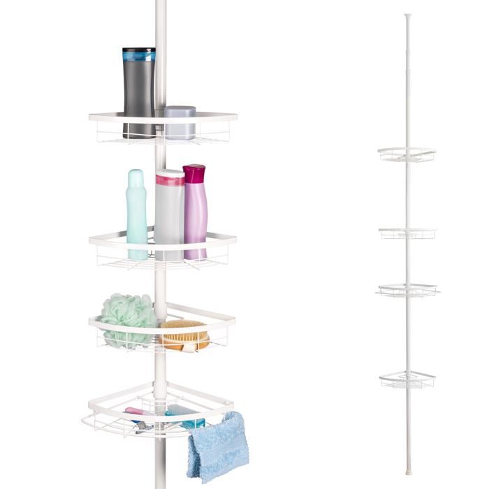 bremermann Étagère dangle télescopique 4 paniers barre télescopique jusquà env. 290 cm maxi blanc
