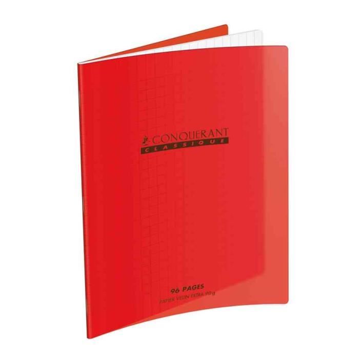 Cahier Couv Polypro 240 x 320 mm 48 Pages Seyès 90g Rouge