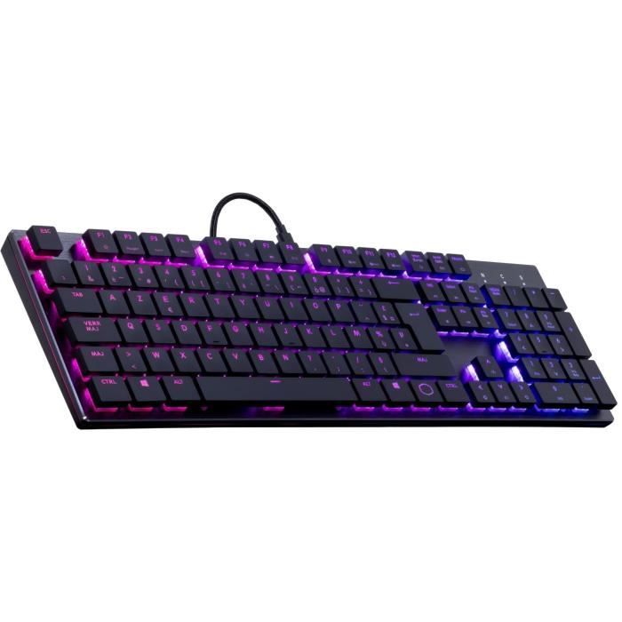 COOLER MASTER Clavier Mécanique Low Profile Gaming SK650 RGB Cherry MX Red AZERTY (PC