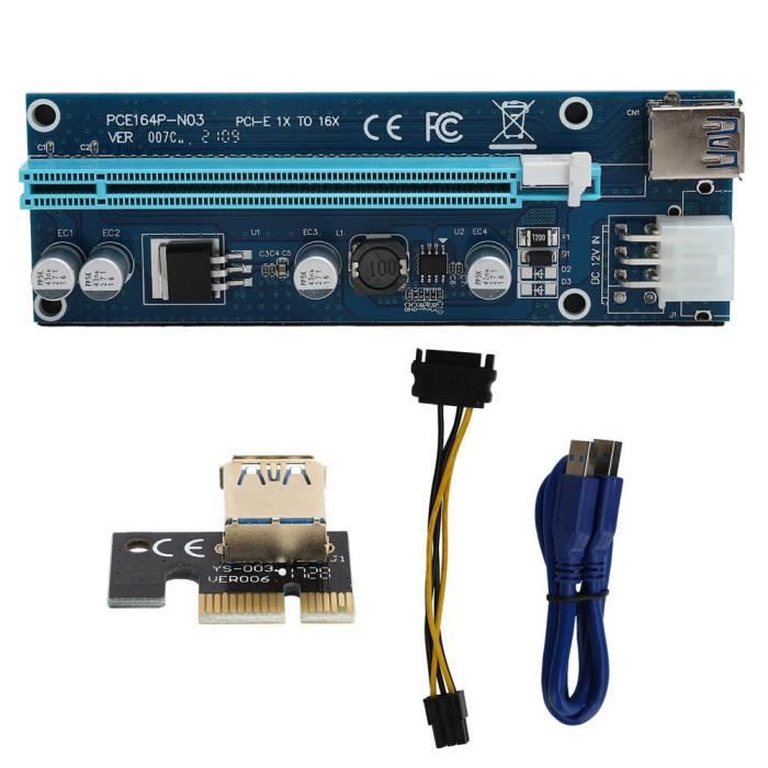 Rallonge Câble Ruban PCI-E 1x – Riser Flex Pour Carte (neuf, Uxcell)