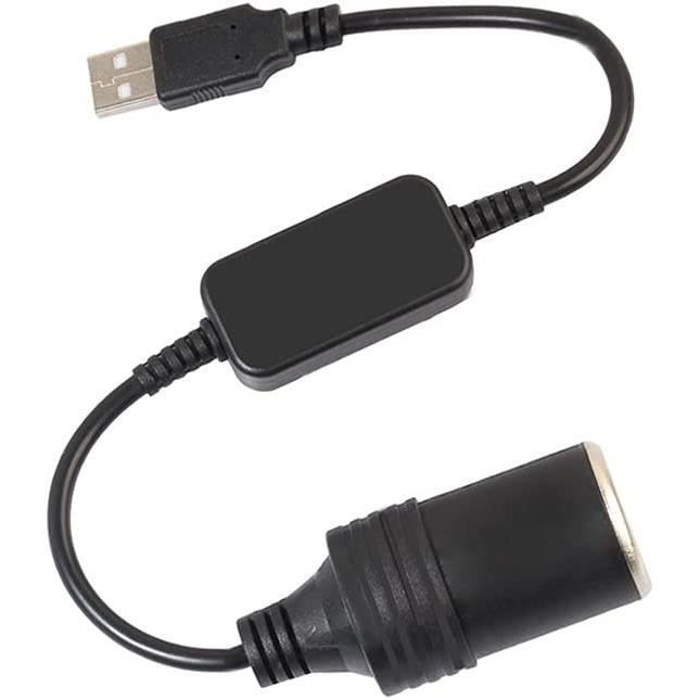 5V USB A Male à 12 V Voiture Allume-Cigare Socket Femelle Convertisseur  Pour Voiture Allume-Cigares Conduite Enregistreur DVR - Cdiscount Auto