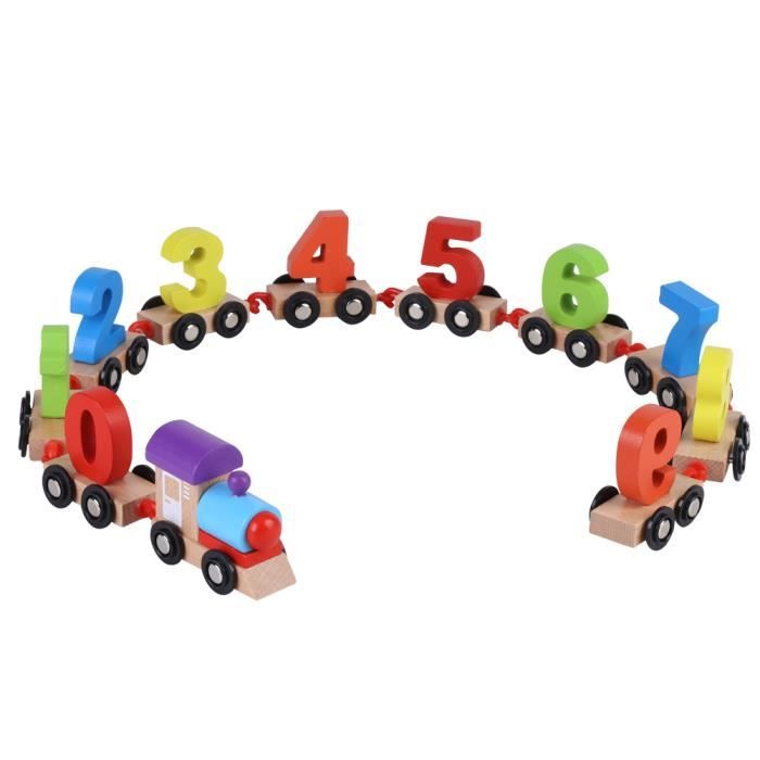 Bois Jouet Train, bébé en Bois drôle Enfants Jouet Train Apprentissage précoce Jouets éducatifs