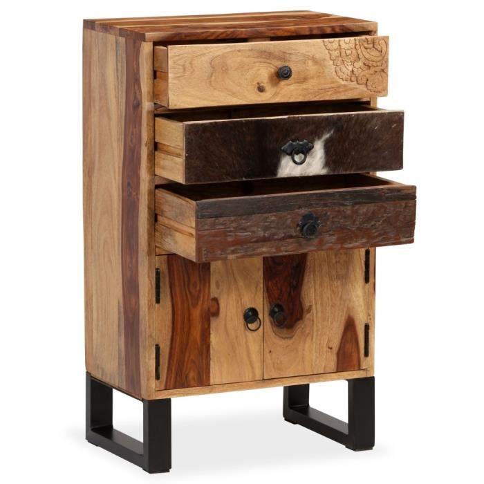 avec 1 Porte et 3 tiroirs en Bois de R/écup/ération Massif Construction Solide Style Vintage 60 x 30 x 70 cm Tidyard Buffet