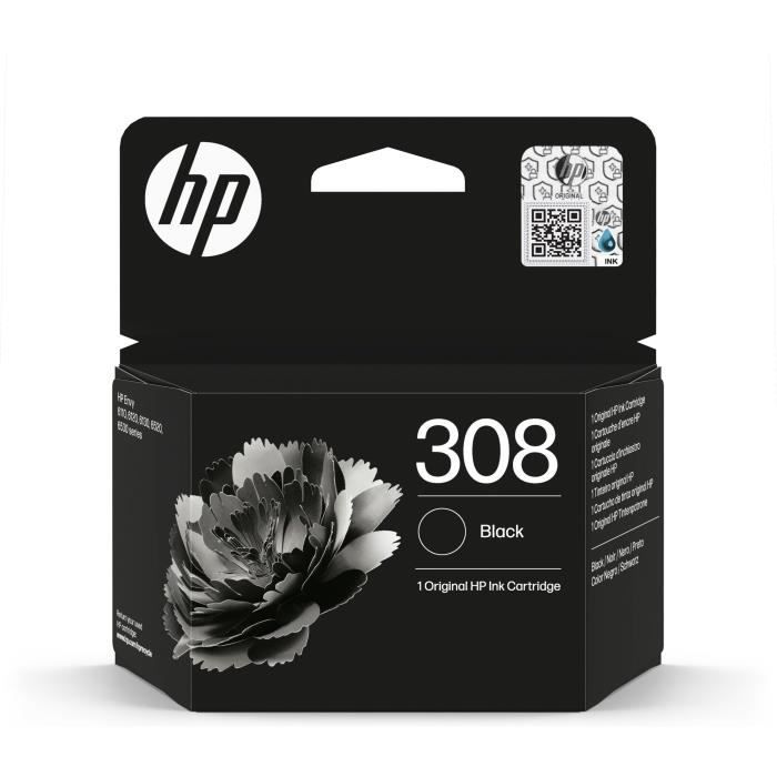 Cartouche d’encre HP 308 authentique noir (7FP21UE) pour HP Envy 6110 6120 6130 6520 6530