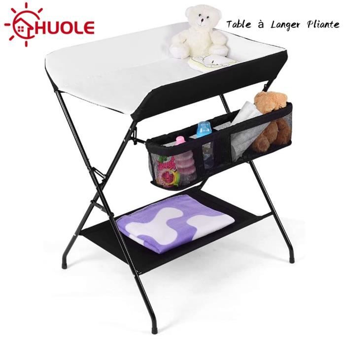 Homewell Table à Langer Pliante Avec Roulettes, Pliable, 4 Niveaux