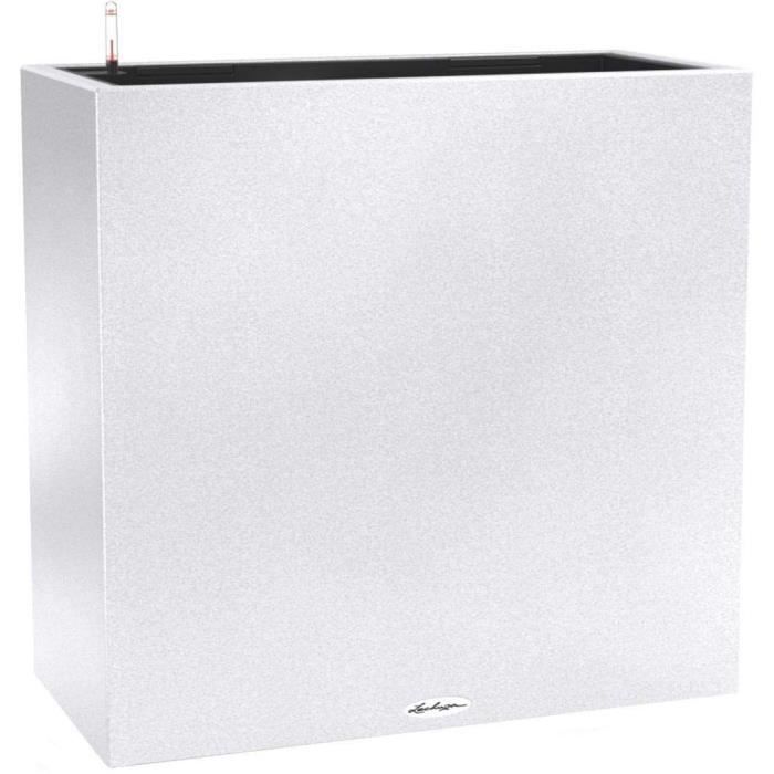 Pot de fleur LECHUZA Canto Stone 80 Wide - kit complet, blanc quartz