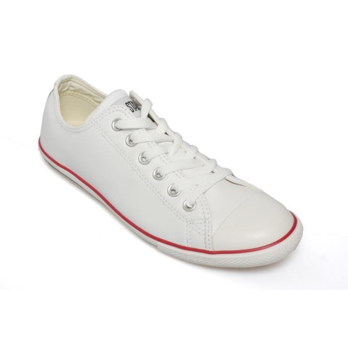 converse slim cuir blanc