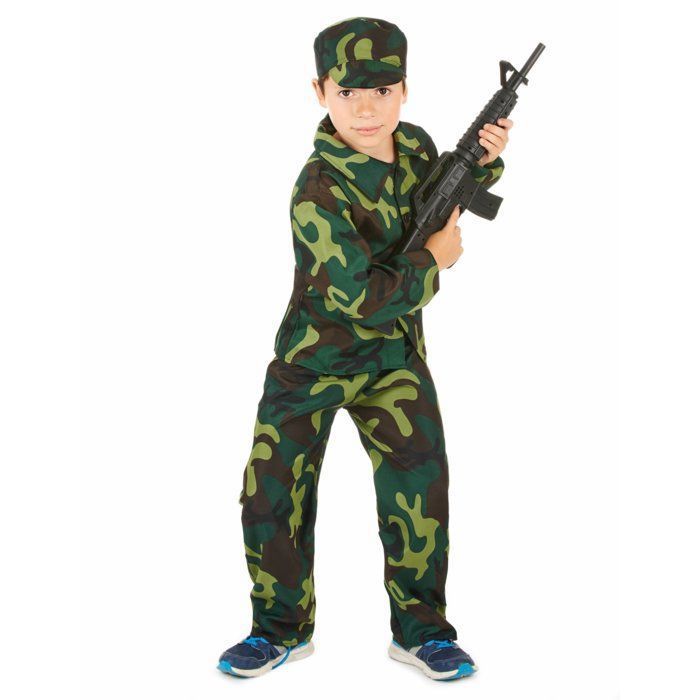 Déguisement Soldat Camouflage Avec Gilet Garçon - Achat En Ligne