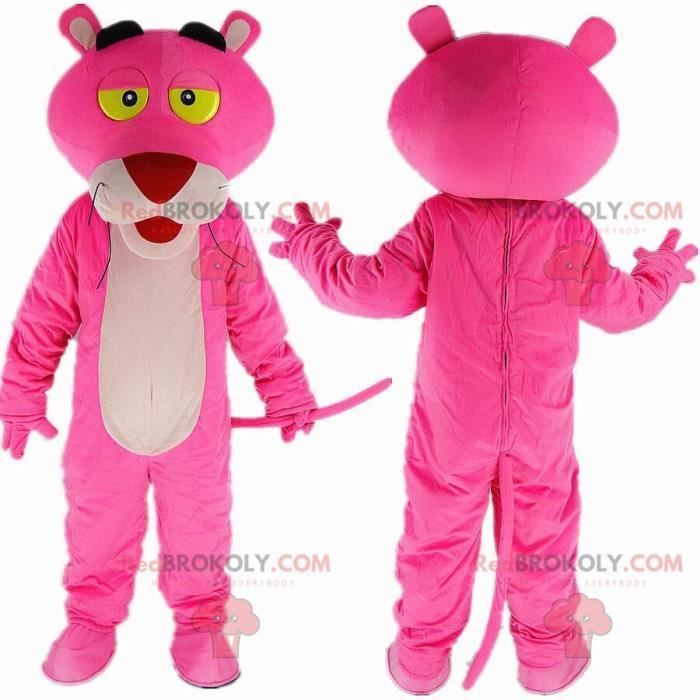 Mascotte de la panthère rose, célèbre personnage de dessin animé Costume