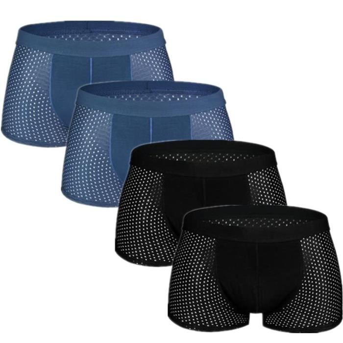 Sousvêtement,Boxer en soie glacée pour homme, 4 pièces, sous vêtement