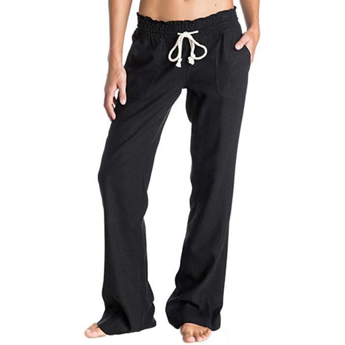Pantalon Vince Camuto Lin Blanc Femme Taille S - Jambes Larges, Poches, Cordon