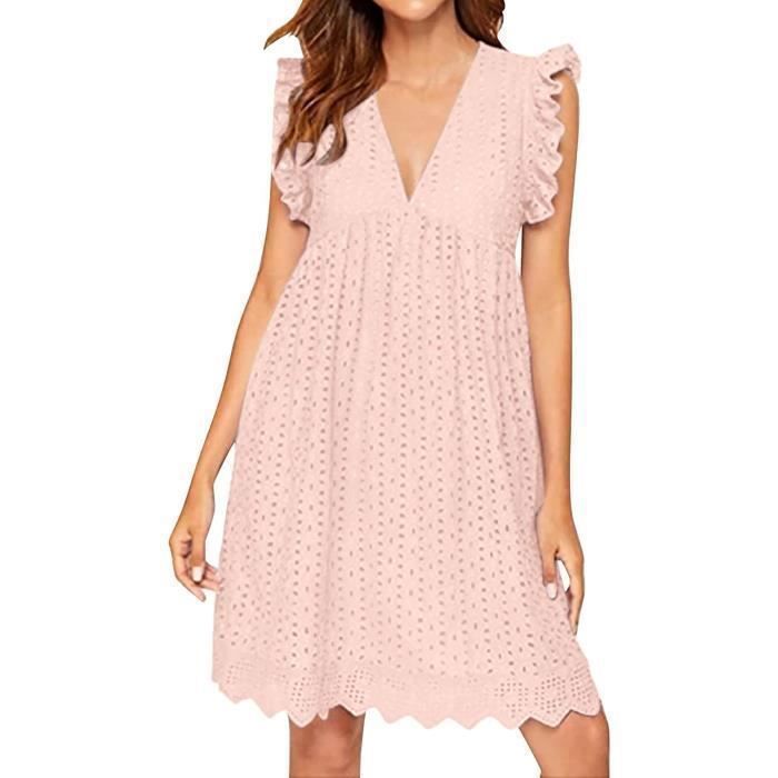 Robe Jones New York Neuve Avec étiquette - Taille 4 Rose, Col V - Style Cocktail été