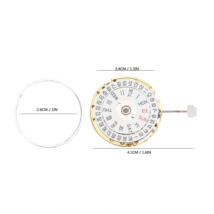 Mouvement De Montre (calibre) Pour Remplacement ETA 955.412 – 3 Aiguilles, Date à 3h – Pour Réparation De Montres