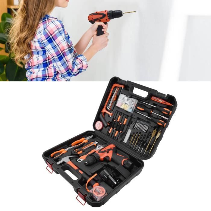DEKOPRO Ensemble de forets avec perceuse sans fil rose 8