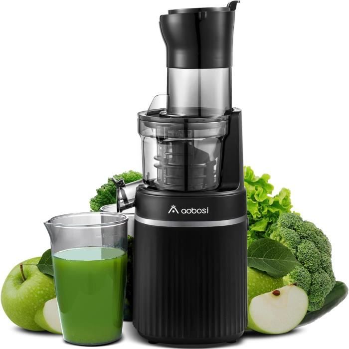 Aobosi Extracteur De Jus De Fruits Et Legumes Entiers Slow Juicer Presse A Froid Avec Ouverture De 80 Mm Fonction Inverse Mo J467 Cdiscount Electromenager
