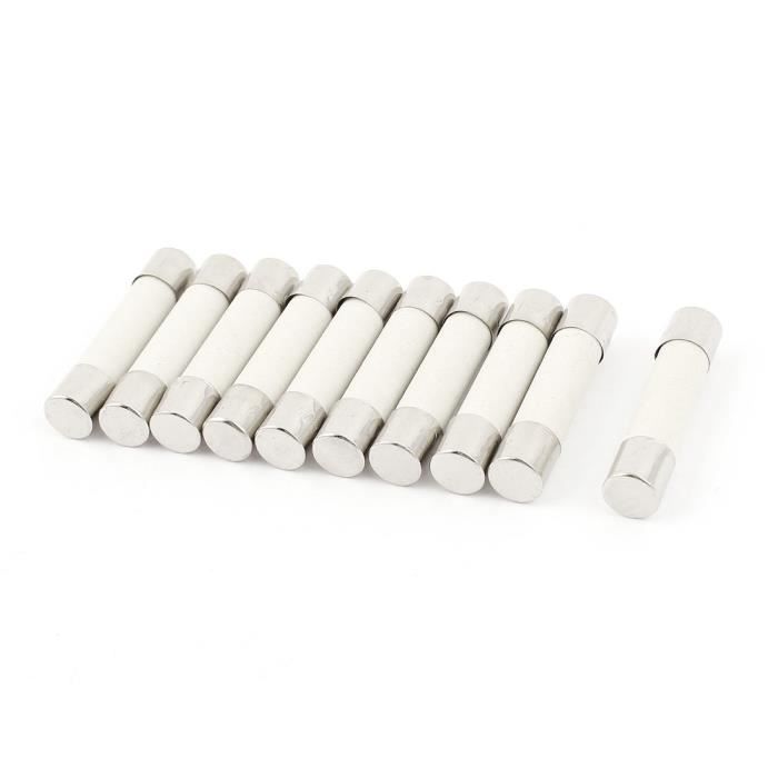 10 Pièces AC 250V 10A 6x30mm Rapide Coup Rond Céramique Tuyau Fusibles