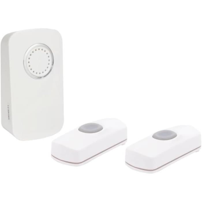 Sonnette sans Fil, IP44 Sonnette de Porte Etanche, 300 Mètres Carillon