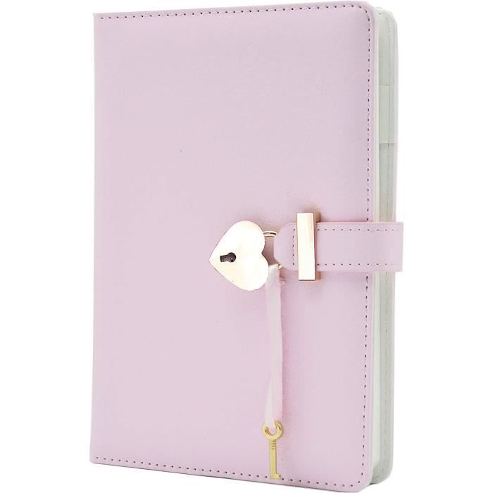 Lirener Secret Journal avec Coeur Cadenas et Clé, A5 Verrouillable ...
